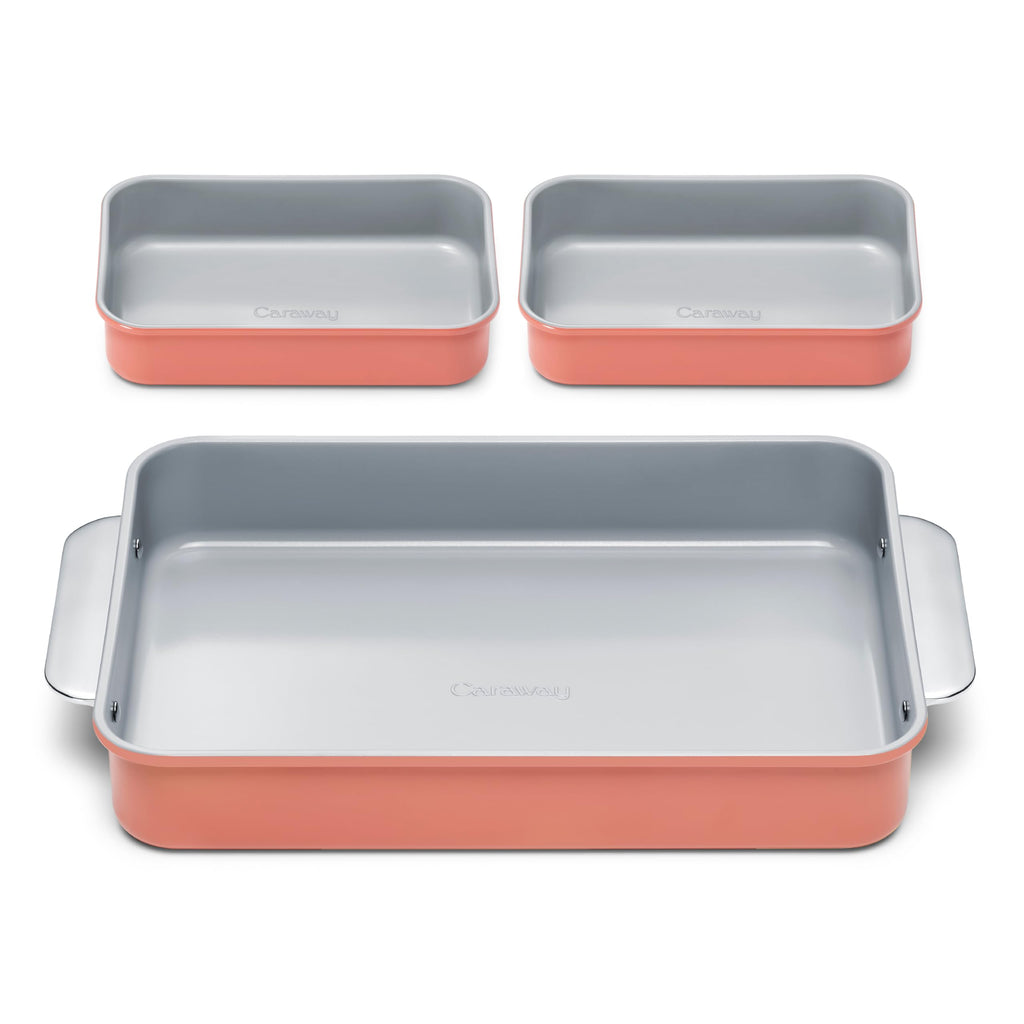 Caraway Non-Stick Ceramic 9”x13” Rectangle Pan - Naturally Slick Ceramic Coating - Non-Toxic, PTFE & PFOA Free - Perfect for Brownies, Lasagnas, and More - Cream