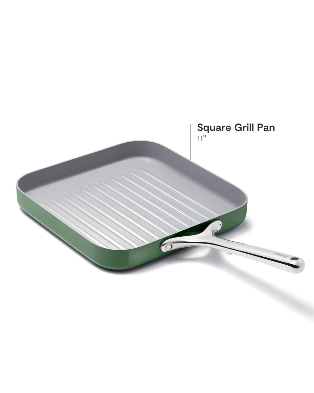 Caraway Square Grill Pan - 11” Grill Pan - Non-Stick Ceramic Coated - Non Toxic, PTFE & PFOA Free - Oven Safe & Compatible with All Stovetops - Cream