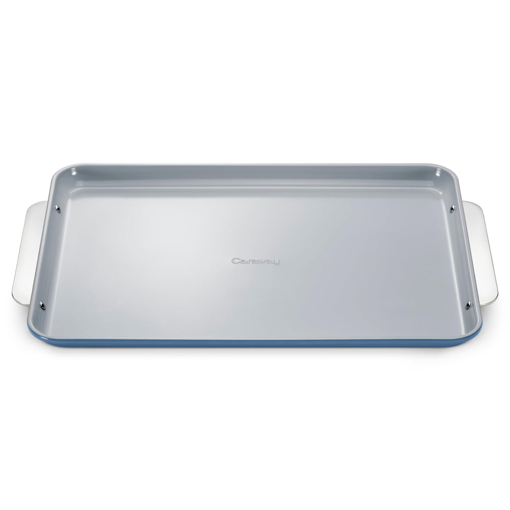 Caraway Nonstick Ceramic Small Baking Sheet (9x13”) – Non-Toxic, PTFE & PFOA Free – Oven Safe – Aluminized Steel Core – Mini Sheet Pan for Baking, Roasting & More - Cream