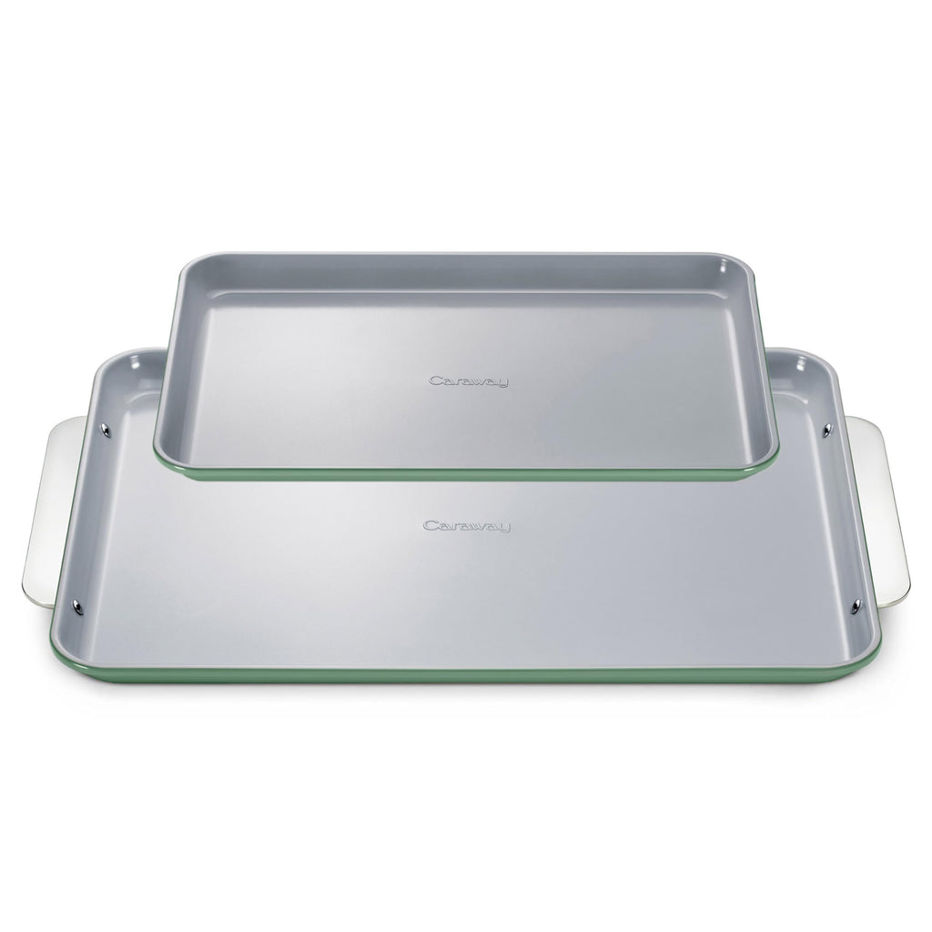 Caraway Nonstick Ceramic Small Baking Sheet (9x13”) – Non-Toxic, PTFE & PFOA Free – Oven Safe – Aluminized Steel Core – Mini Sheet Pan for Baking, Roasting & More - Cream