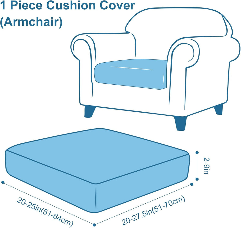 Smiry Printed Couch Cushion Covers, Stretch Soft Couch Covers for Sofa, Washable Non-Slip Sofa Slipcover Furniture Protector for Indoor and Outdoor (1 Pack, Blue Green)