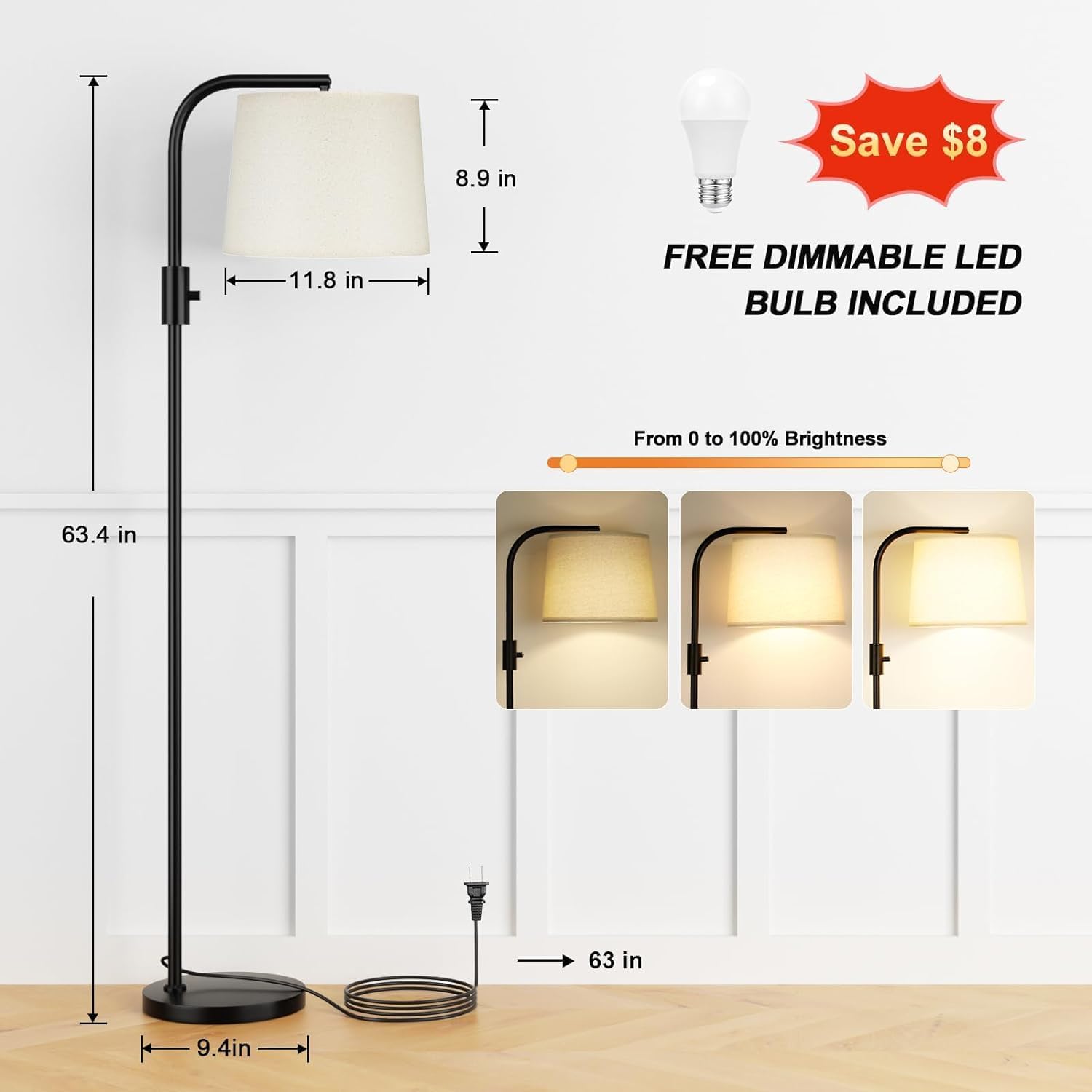 Ambimall Arc Floor Lamp