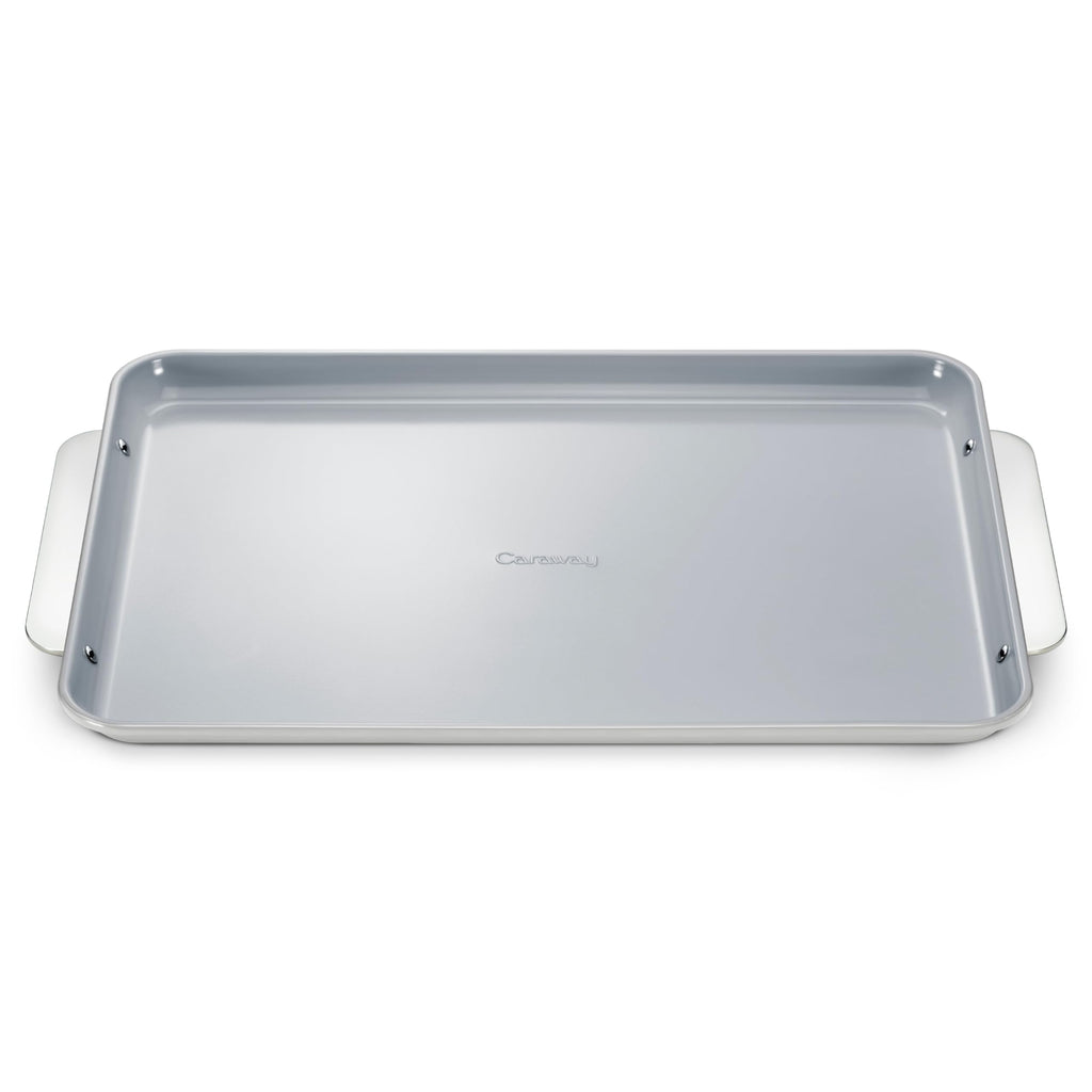 Caraway Nonstick Ceramic Small Baking Sheet (9x13”) – Non-Toxic, PTFE & PFOA Free – Oven Safe – Aluminized Steel Core – Mini Sheet Pan for Baking, Roasting & More - Cream