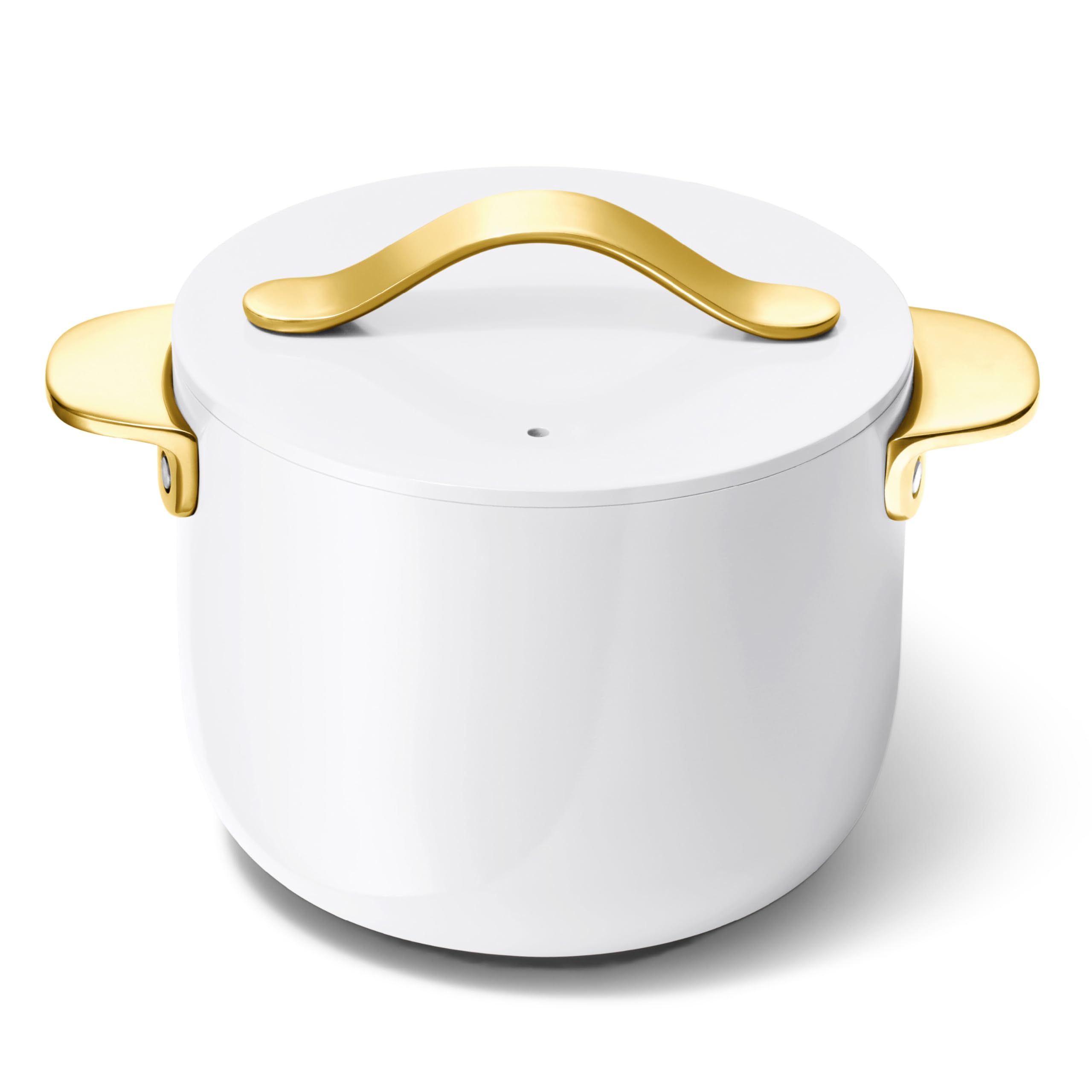 Caraway Petite Cooker - 2 Qt Ceramic Coated Pot - Free From Forever Chemicals - Perfect for Rice, Grains, or Sauces - Cream