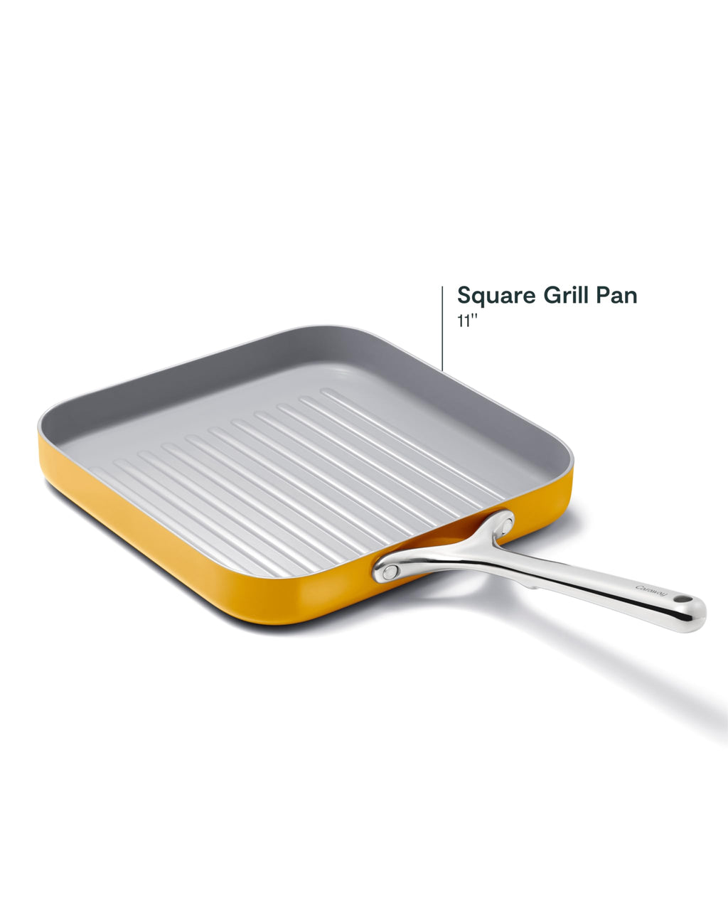 Caraway Square Grill Pan - 11” Grill Pan - Non-Stick Ceramic Coated - Non Toxic, PTFE & PFOA Free - Oven Safe & Compatible with All Stovetops - Cream
