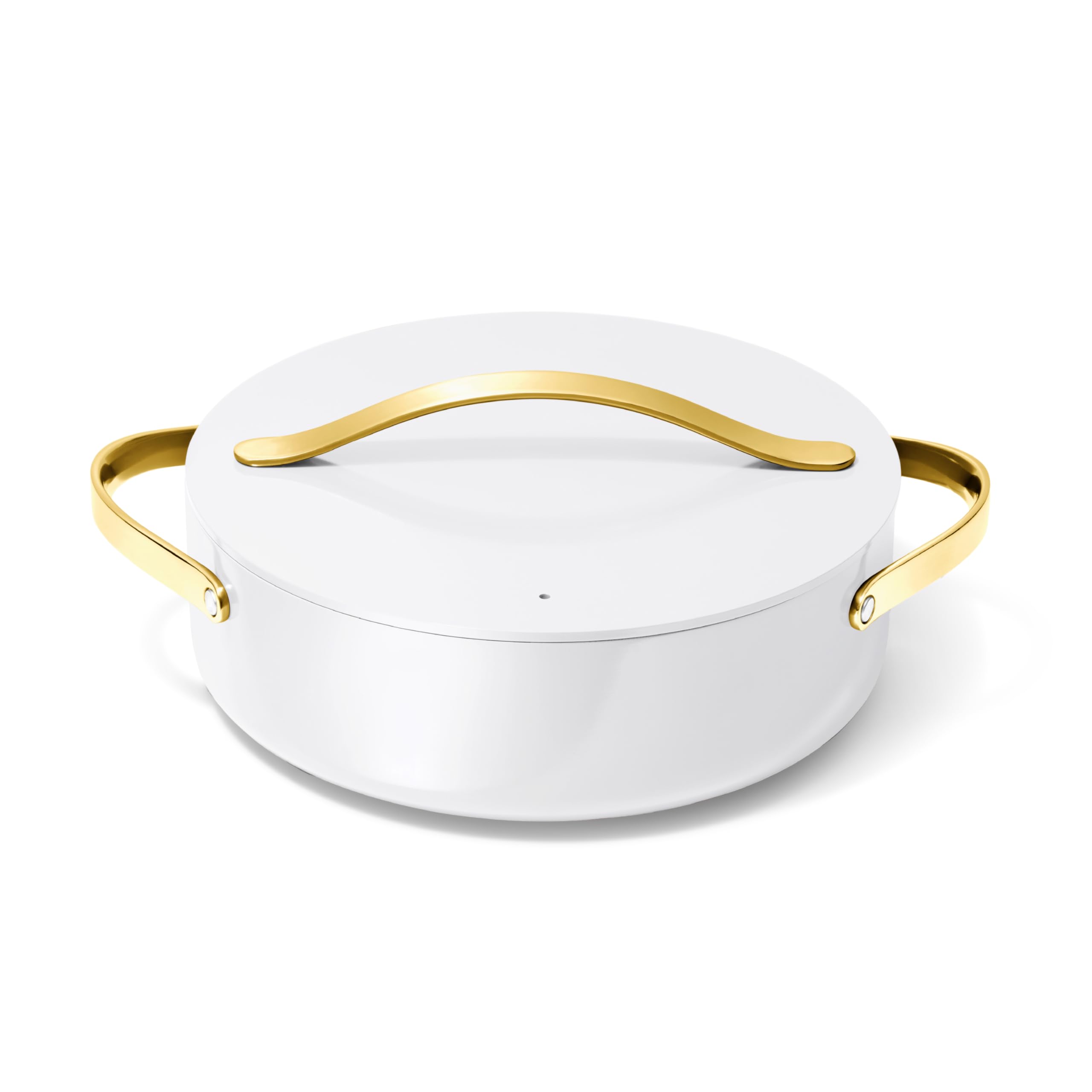 Caraway Rondeau - 6 Qt Non-Stick Pan with Lid - Free From Forever Chemicals - Perfect for Searing, Braising, & Roasting - Cream
