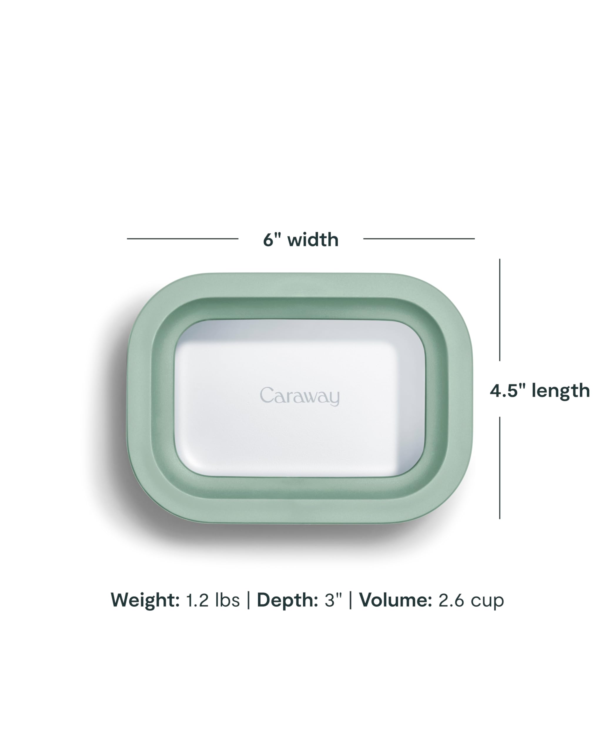 Caraway Glass Food Storage - 6.6 Cup Glass Container - Ceramic Coated Food Container - Non Stick Lunch Box Container with Lids - Dishwasher, Oven, & Microwave Safe - Cream