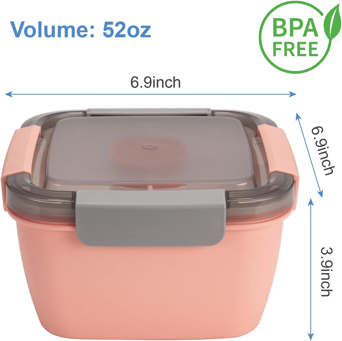 Freshmage 2Pack Salad Lunch Containers To Go and 2 Pack 20 oz Reusable Overnight Oats Containers with Lids