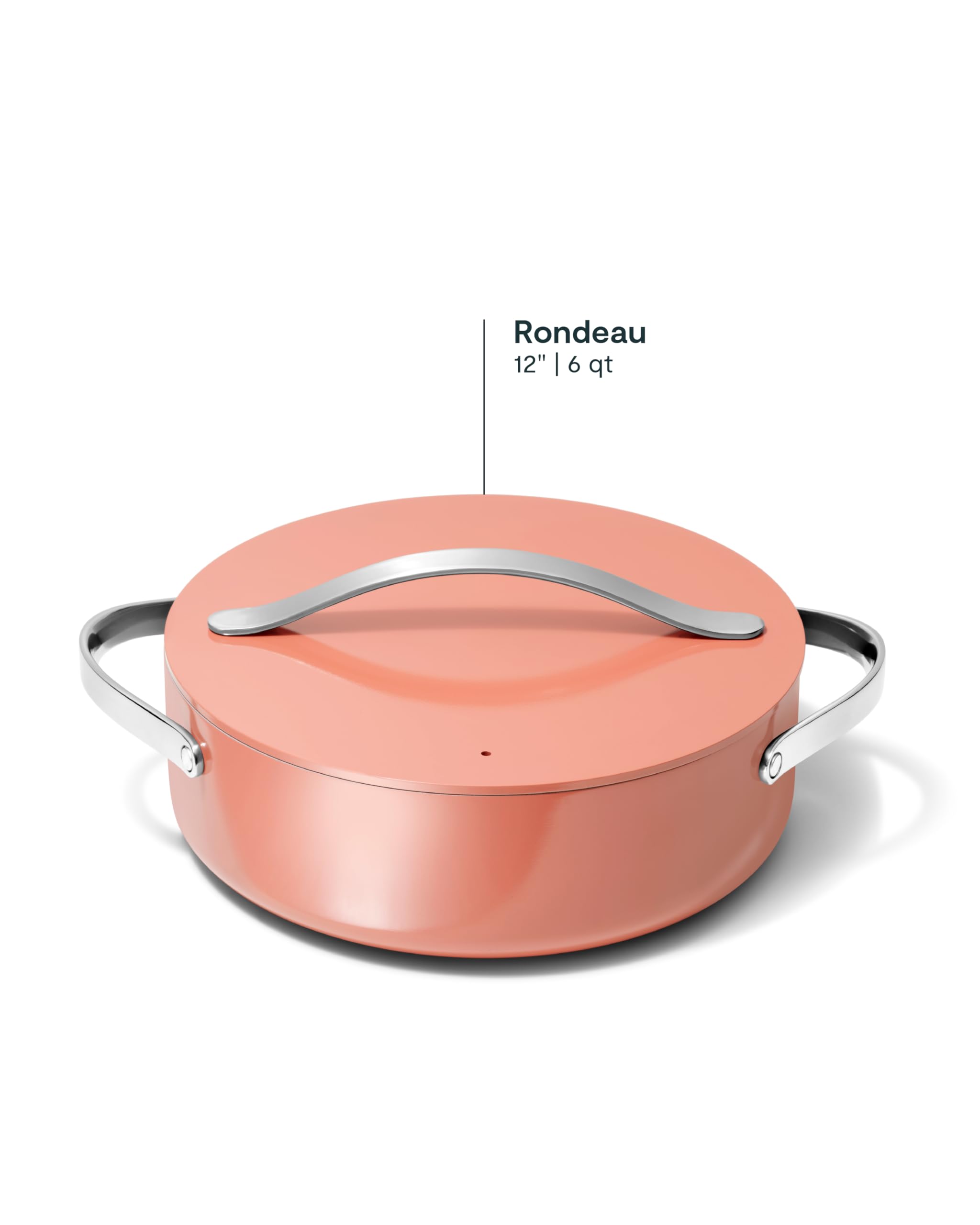 Caraway Rondeau - 6 Qt Non-Stick Pan with Lid - Free From Forever Chemicals - Perfect for Searing, Braising, & Roasting - Cream