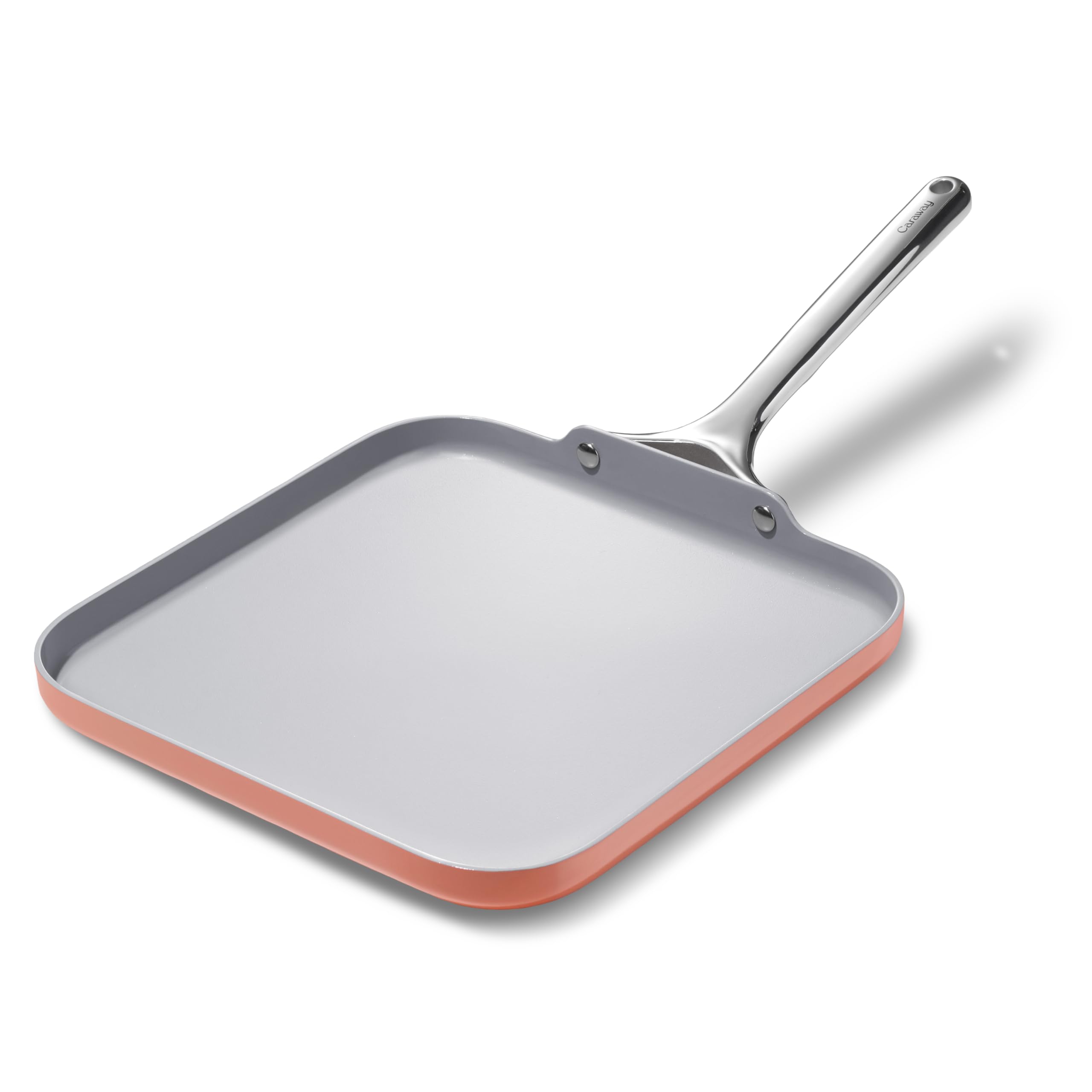 Caraway Square Griddle Pan - 11” Square Pan - Non-Stick Ceramic Coated - Non Toxic, PTFE & PFOA Free - Oven Safe & Compatible with All Stovetops - Gray