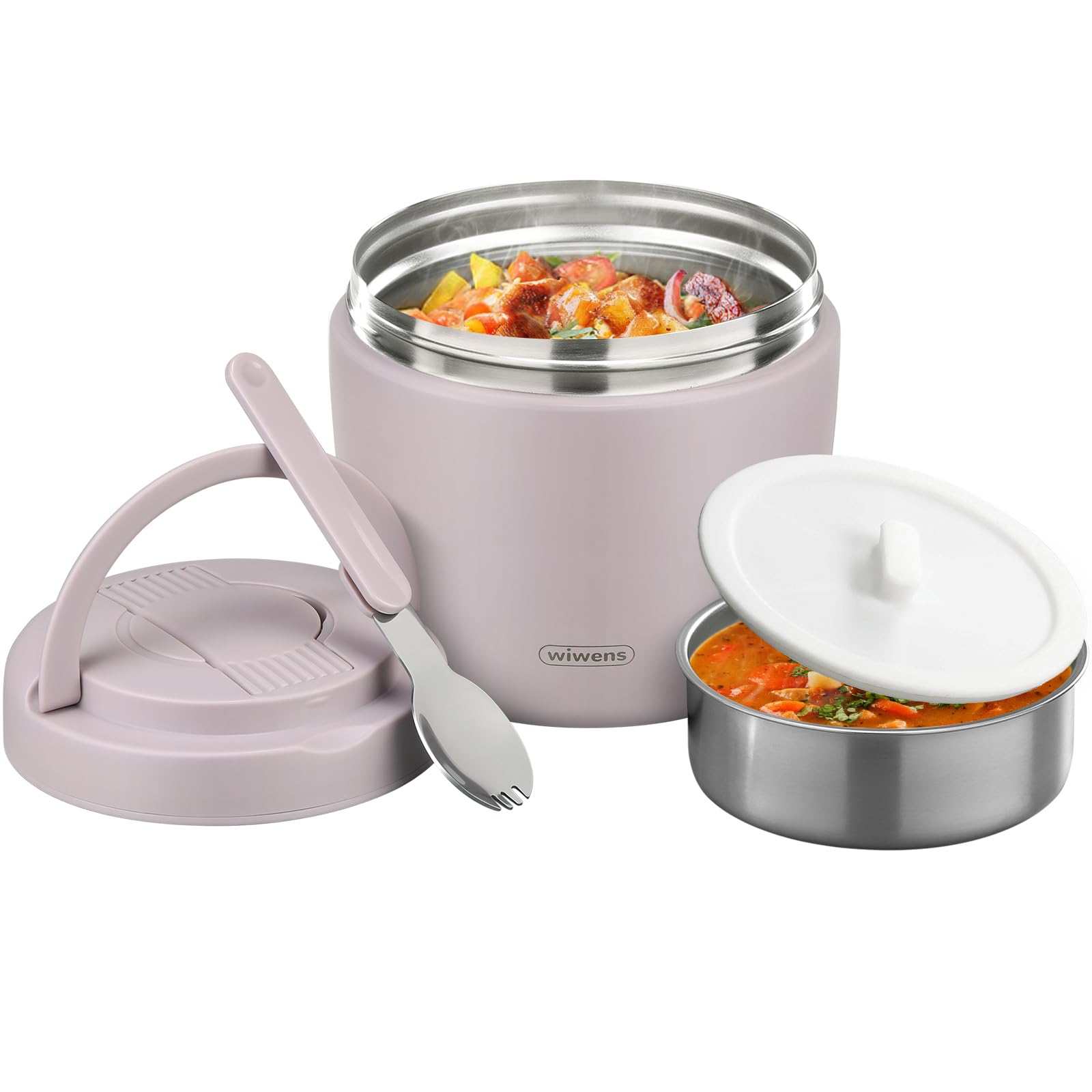 Thermo Food Jar for Hot Food Adults 32OZ Soup Thermo Lunch Containers Wide Mouth Vacuum Insulated Stainless Steel Leakproof Bento Box with Spoon (Black)