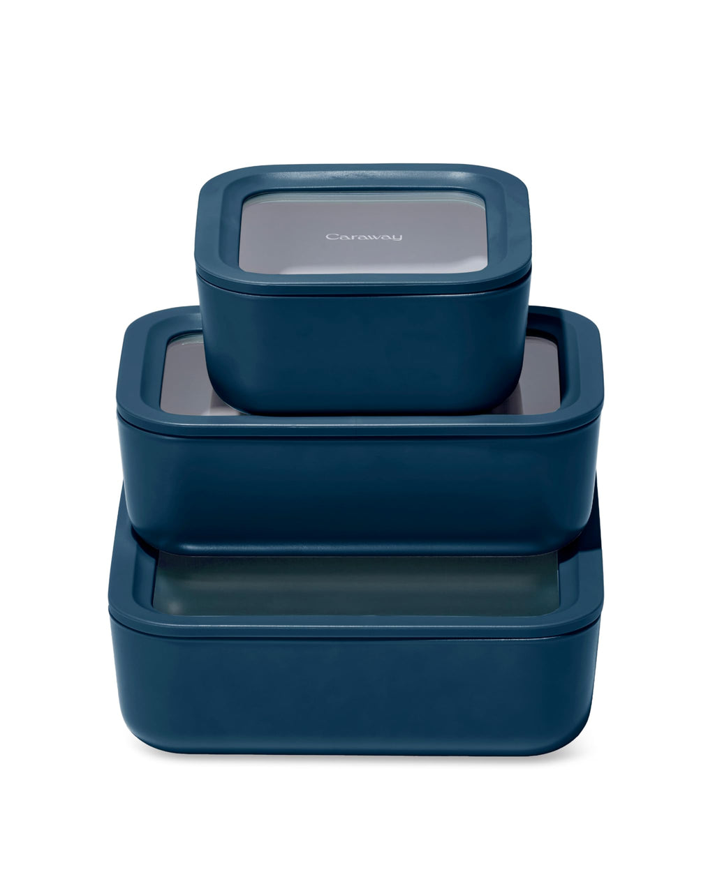Caraway 13pc Glass Food Storage Container Set - Easy to Store, Non Toxic Lunch Box - with Glass Lids - Includes Storage Organizer - Cream