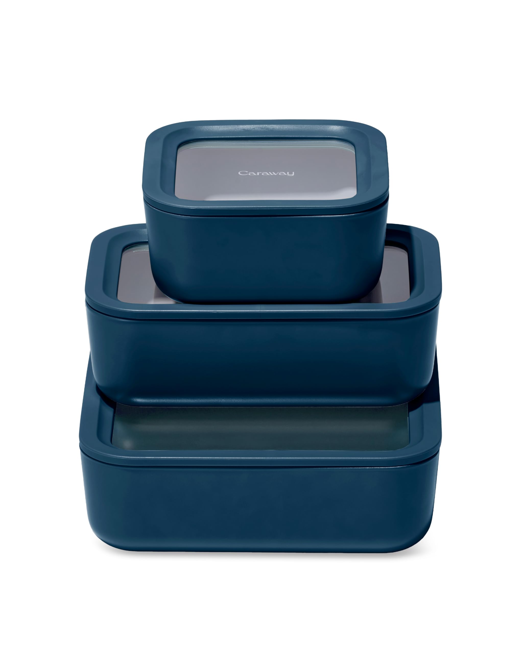 Caraway 13pc Glass Food Storage Container Set - Easy to Store, Non Toxic Lunch Box - with Glass Lids - Includes Storage Organizer - Cream