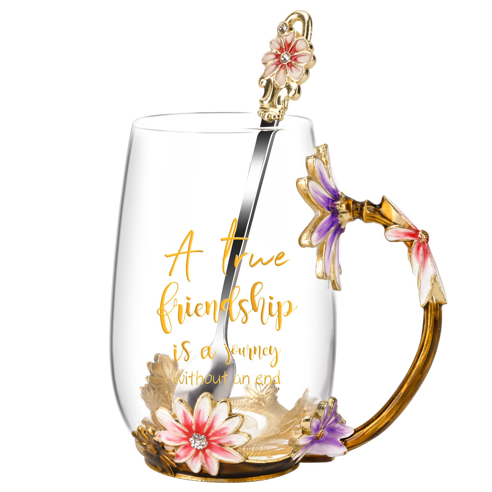 OEAGO Gifts for Mom Women Mothers Day Valentines Day Gifts Glass Coffee Enamels Mug Best Birthday Valentine's for Her Girlfriend Wife from Daughter Son Tea Cup Christmas Stocking Stuffers