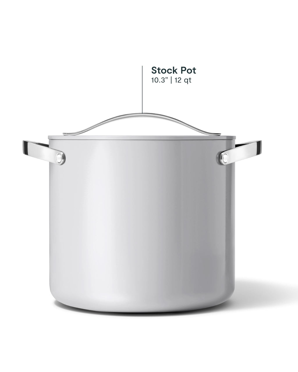 Caraway Stock Pot - 12 Qt Ceramic Coated With Lid - Free From Forever Chemicals - Large for Bigger Batches - Cream