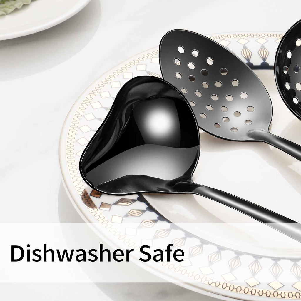 Lazycorner Cooking Utensil Set 11 Pcs Stainless Steel Kitchen Utensils Set Wok Utensils Kitchen Tool Set Spatula Set Heat Resistant Metal Kitchen Tools Ergonomic HandleEasy to Clean Dishwasher Safe