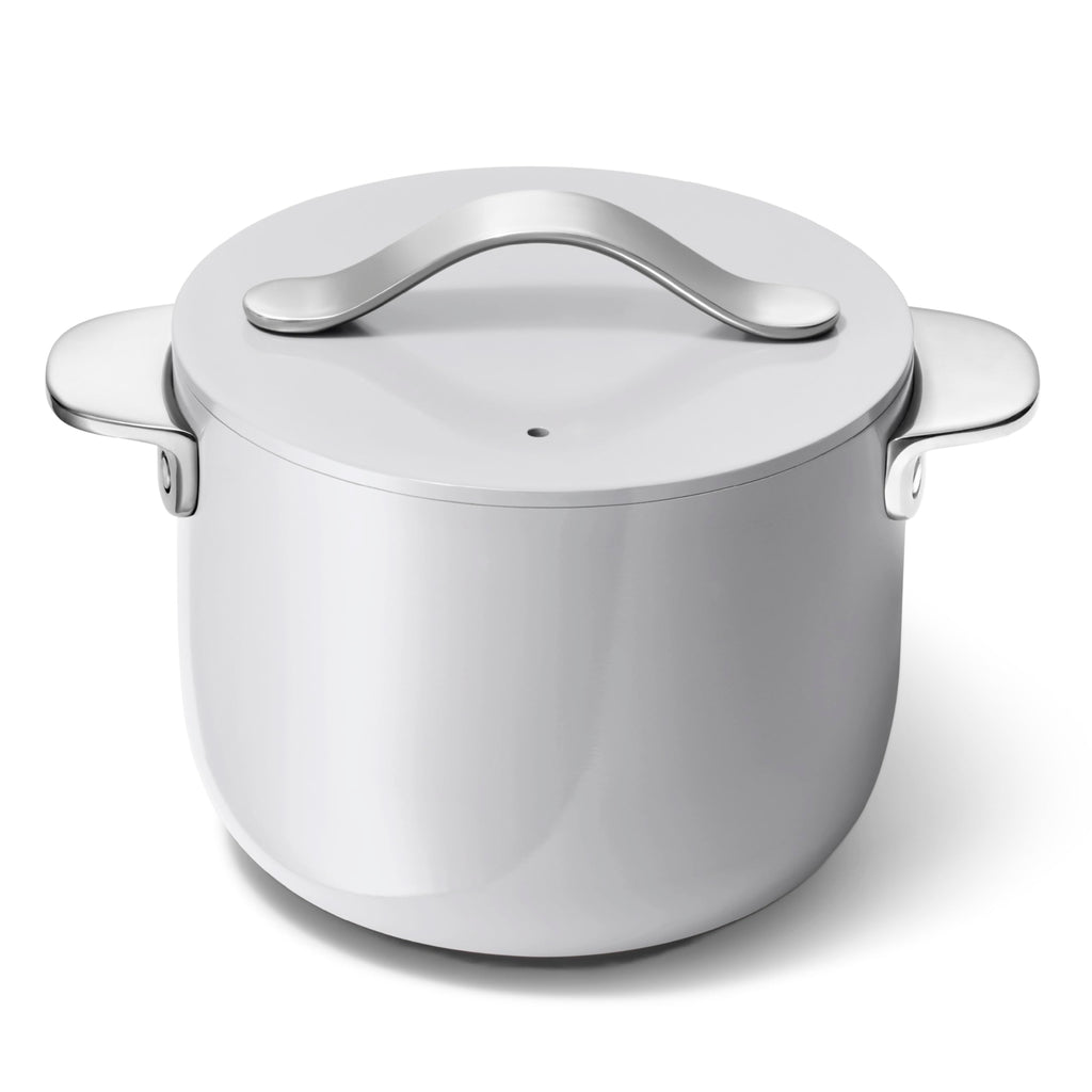 Caraway Petite Cooker - 2 Qt Ceramic Coated Pot - Free From Forever Chemicals - Perfect for Rice, Grains, or Sauces - Cream
