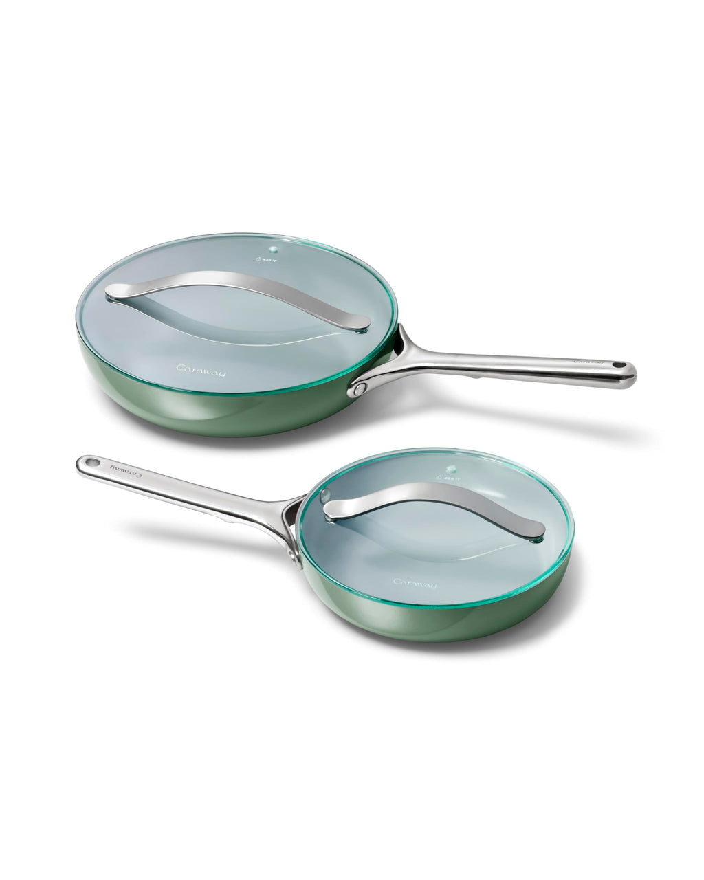 Caraway Nonstick Ceramic Frying Pan With Glass Lid (2.7 qt, 10.5") - Non Toxic, PTFE & PFOA Free - Oven Safe & Compatible with All Stovetops (Gas, Electric & Induction) - Cream