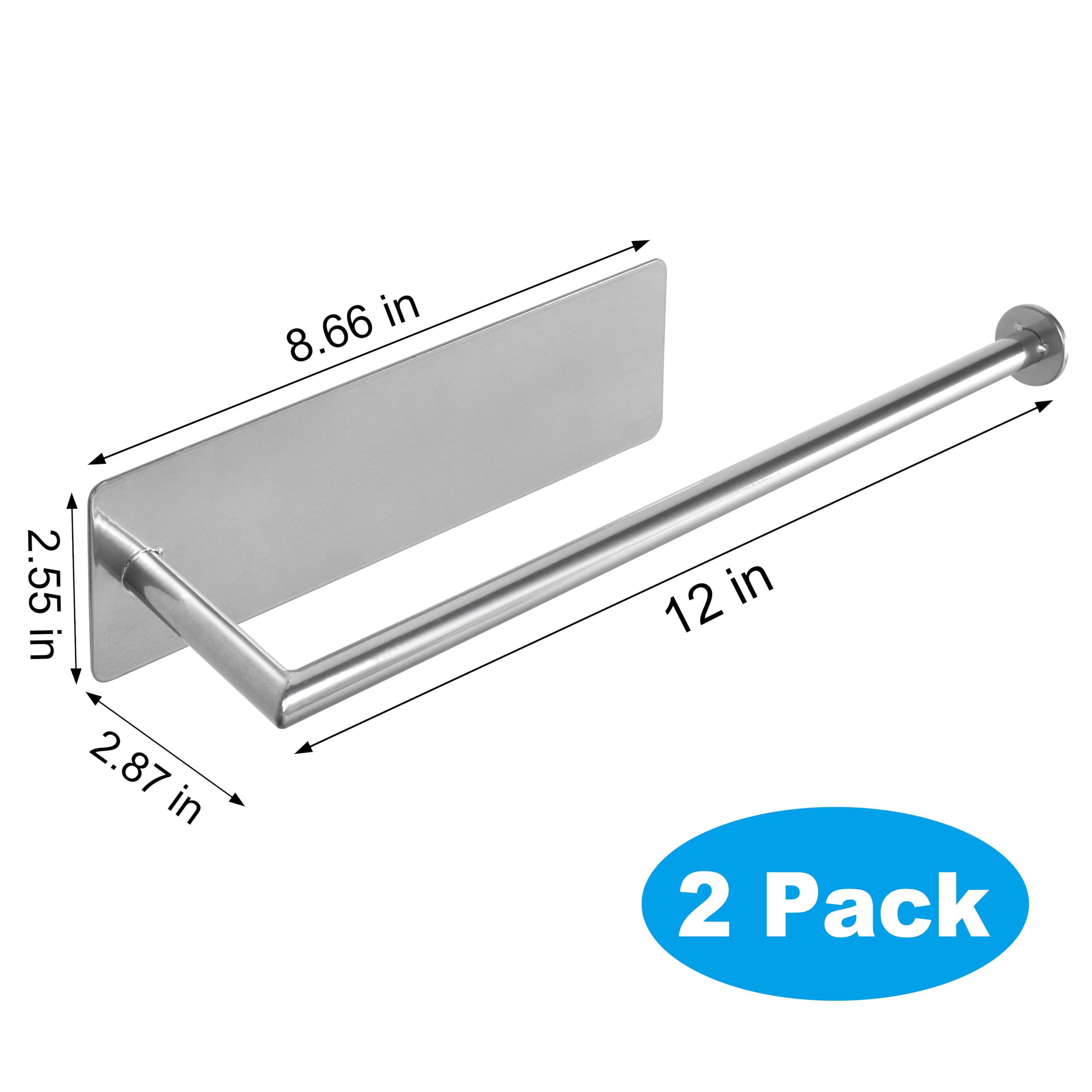 RedCall 2 Pack Magnetic Paper Towel Holder for Fridge,Black Kitchen Towel Holder for Refrigerator/BBQ Grills/Griddles Toolbox/RV,Powerful Magnetic Towel Bar,Kitchen Bathroom Organizers and Storage