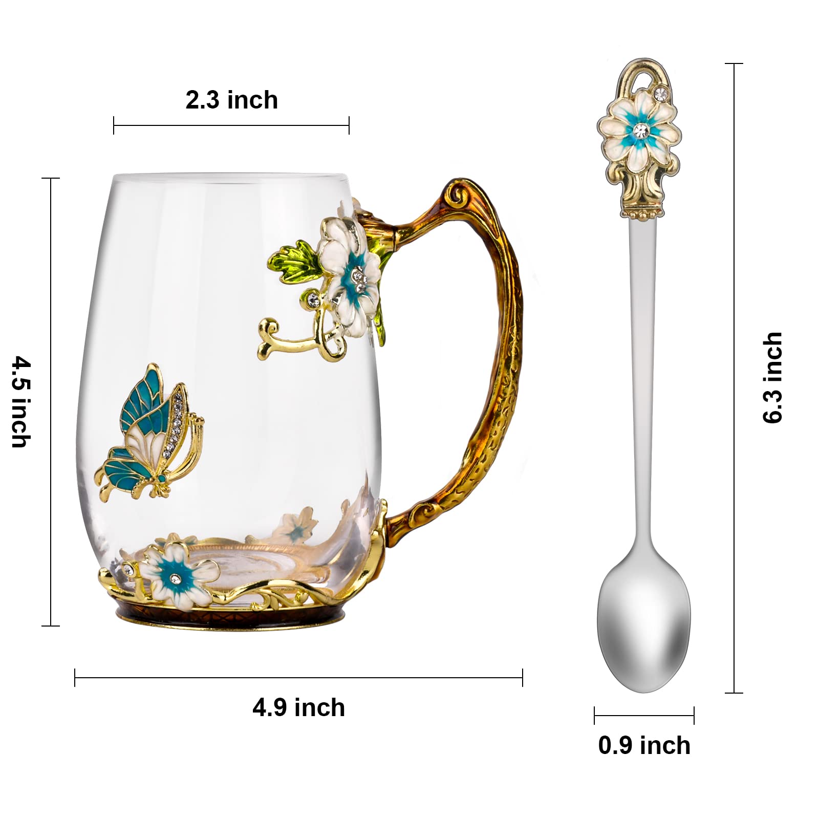 OEAGO Gifts for Mom Women Mothers Day Valentines Day Gifts Glass Coffee Enamels Mug Best Birthday Valentine's for Her Girlfriend Wife from Daughter Son Tea Cup Christmas Stocking Stuffers