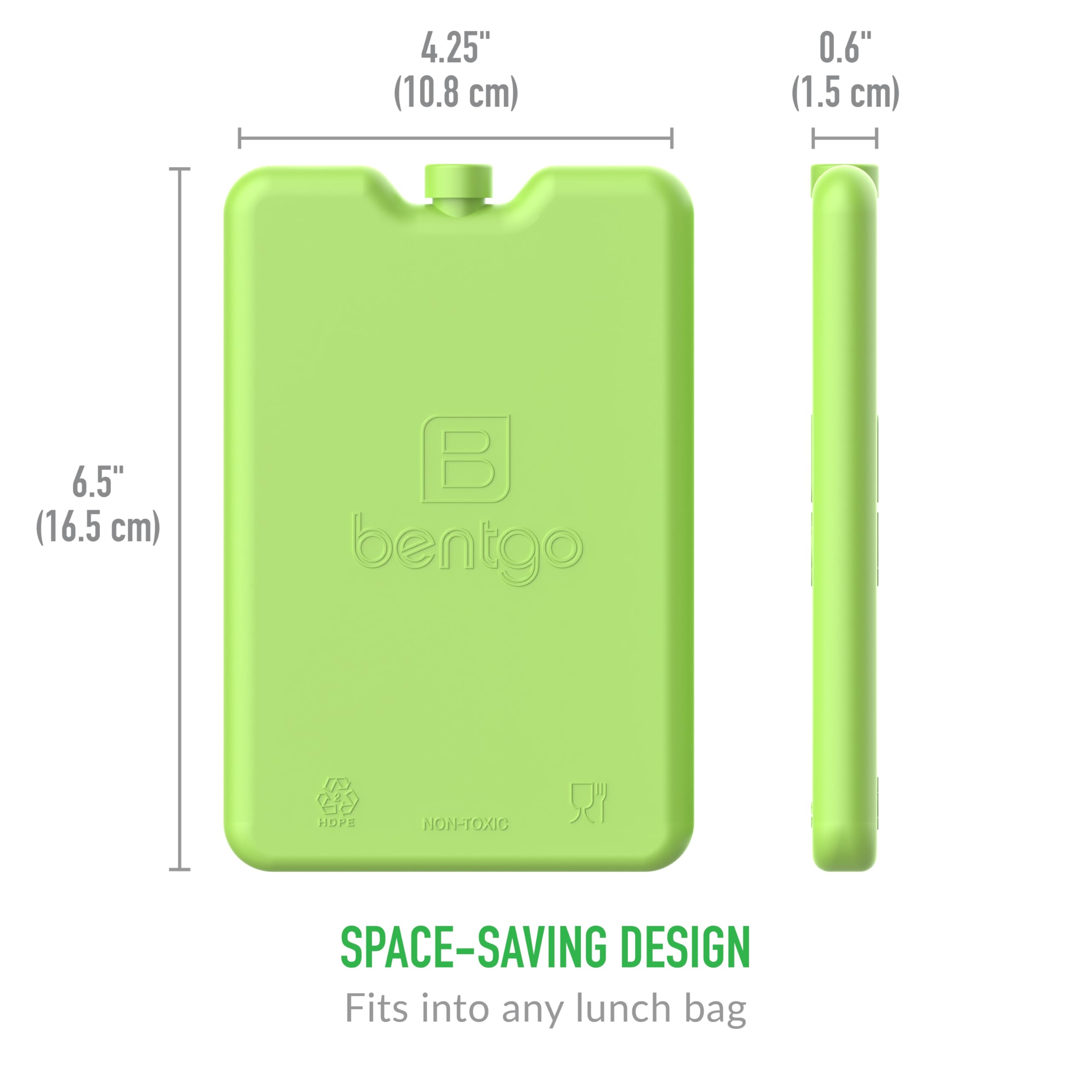 Bentgo Ice Lunch Chillers - Ultra-Thin Ice Packs Perfect for Everyday Use in Lunch Bags, Lunch Boxes and Coolers - 4 Pack (Gray)