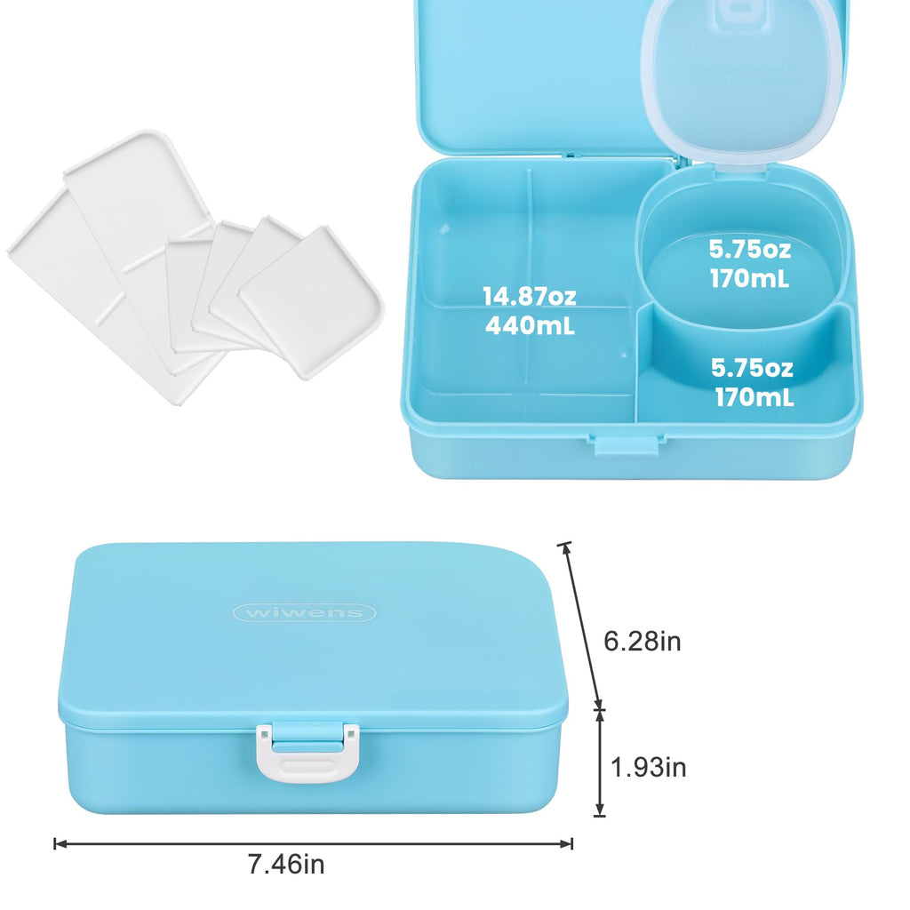 Snack Box Container for Kids Adults Reusable Snackle Box with Adjustable Dividers Airtight Snack Organizer with Compartents Toddler Bento Lunch Box Leak Proof for Office,School,Travel,Outdoor