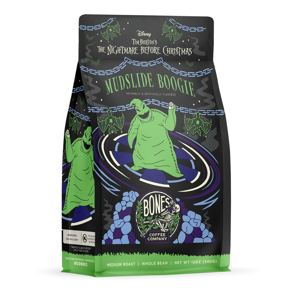 Bones Coffee Company Fallout Rocky Route 66, Rocky Road Flavored Coffee, Medium Roast Low Acid Arabica Beans Compatible with Auto drip and French Press Coffee Maker, 12 Oz Ground
