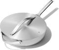 Caraway Stainless Steel Sauté Pan (4.5 Qt) - 5-Ply Stainless Steel - Oven Safe & Stovetop Agnostic - Non Toxic, PTFE & PFOA Free