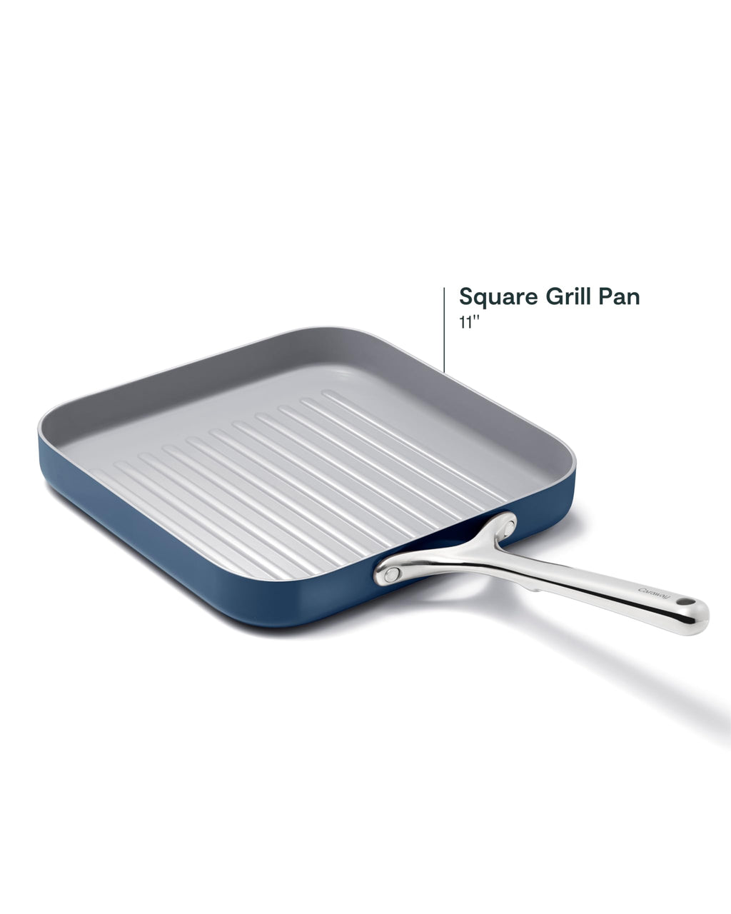 Caraway Square Grill Pan - 11” Grill Pan - Non-Stick Ceramic Coated - Non Toxic, PTFE & PFOA Free - Oven Safe & Compatible with All Stovetops - Cream