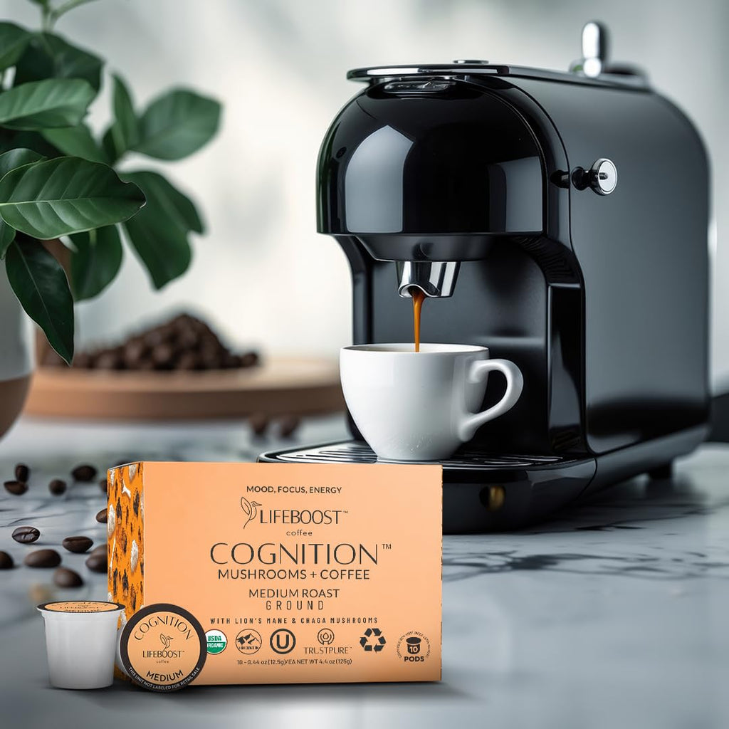 Lifeboost Medium Roast Low Acid Coffee K Cups - Single Origin Mold Free Non-GMO Organic Coffee Pods - Compatible with Keurig & Keurig 2 Machines - 10 Count