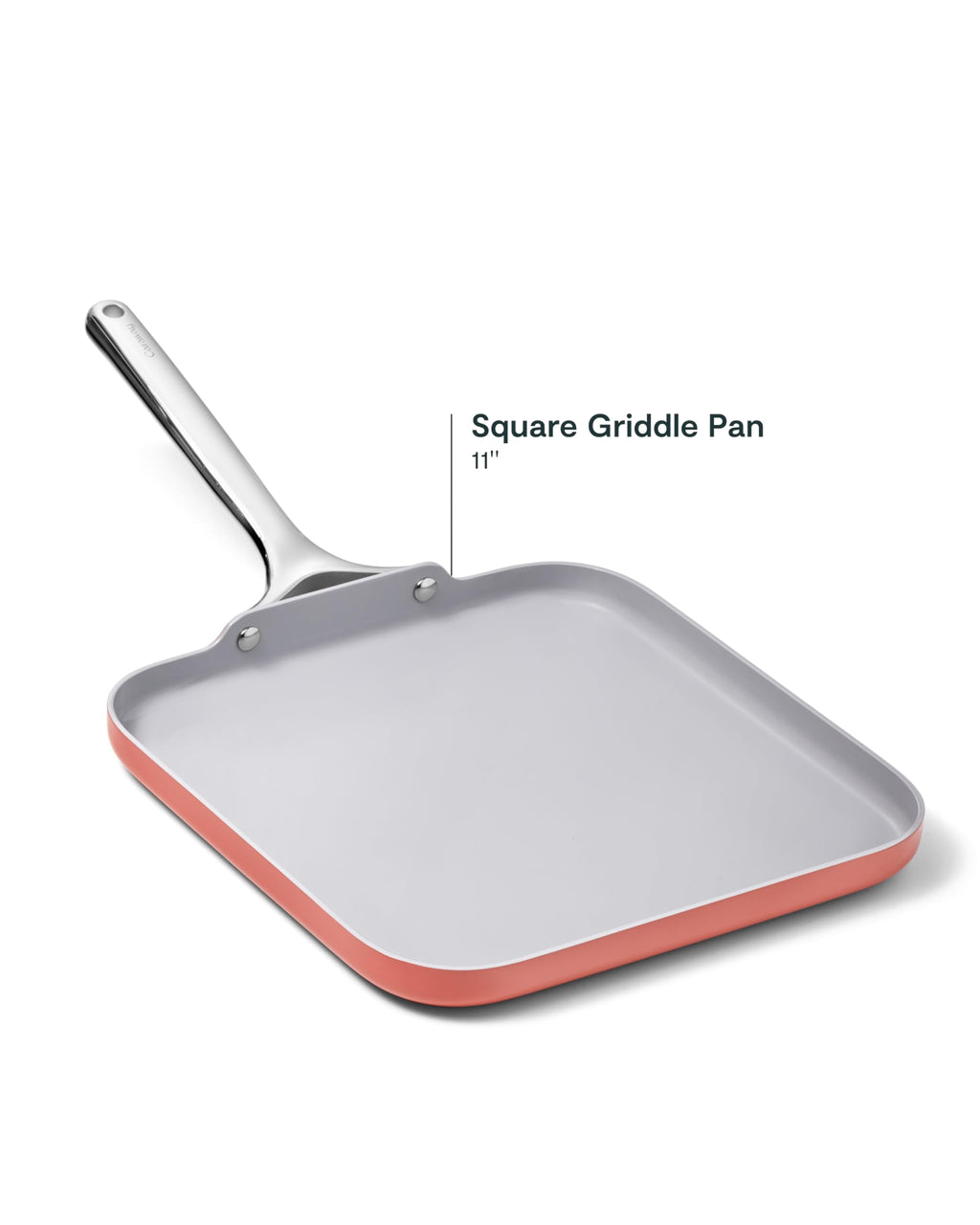 Caraway Square Griddle Pan - 11” Square Pan - Non-Stick Ceramic Coated - Non Toxic, PTFE & PFOA Free - Oven Safe & Compatible with All Stovetops - Gray