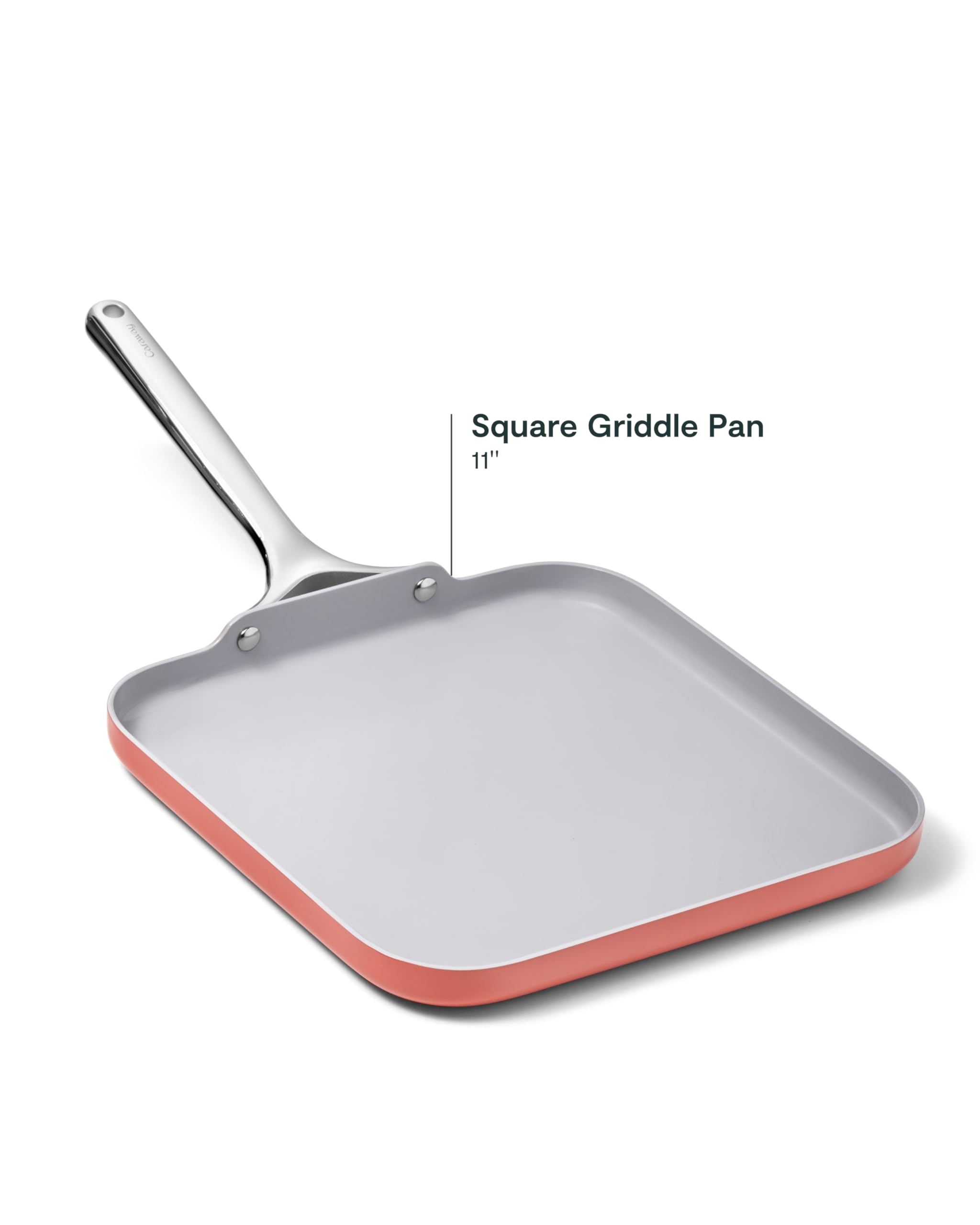 Caraway Square Griddle Pan - 11” Square Pan - Non-Stick Ceramic Coated - Non Toxic, PTFE & PFOA Free - Oven Safe & Compatible with All Stovetops - Gray