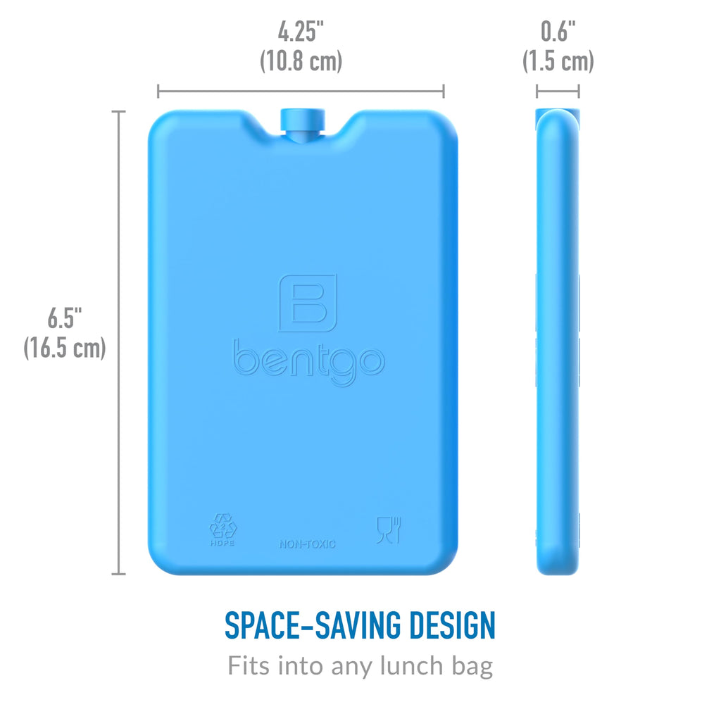 Bentgo Ice Lunch Chillers - Ultra-Thin Ice Packs Perfect for Everyday Use in Lunch Bags, Lunch Boxes and Coolers - 4 Pack (Gray)