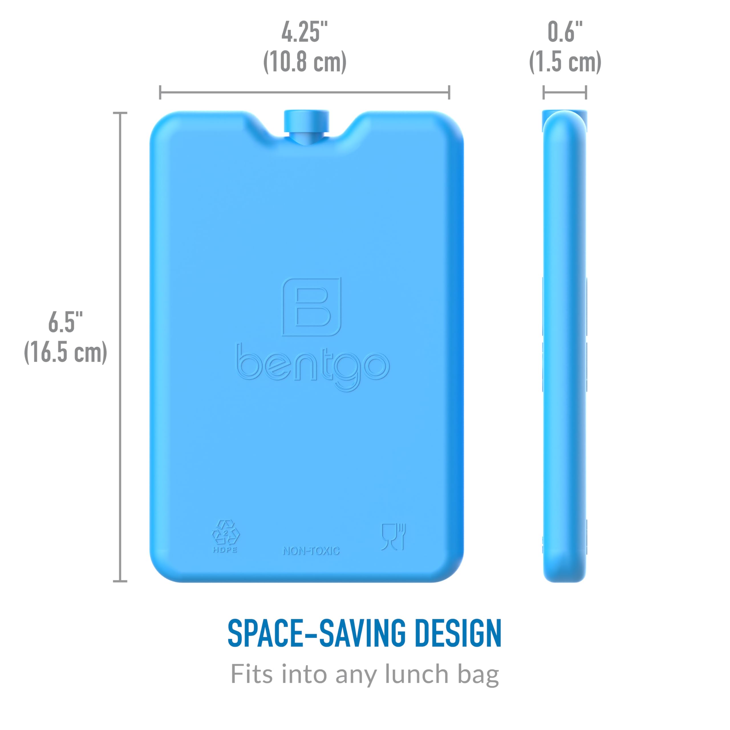 Bentgo Ice Lunch Chillers - Ultra-Thin Ice Packs Perfect for Everyday Use in Lunch Bags, Lunch Boxes and Coolers - 4 Pack (Gray)