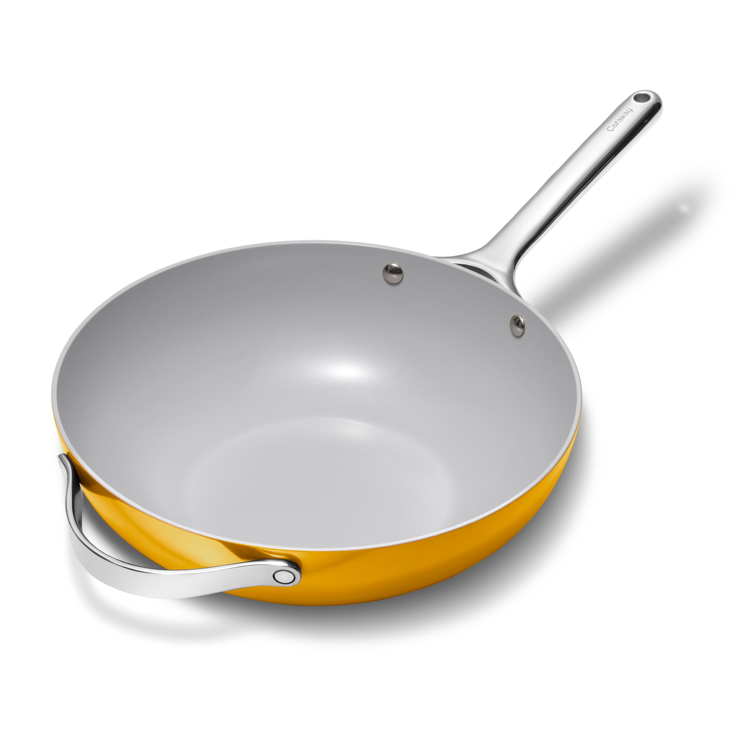 Caraway Non-Stick Stir Fry Pan - 12” Wok-Inspired Pan - Free From Forever Chemicals - High-Sloped Walls - Stainless Steel Handles - Navy