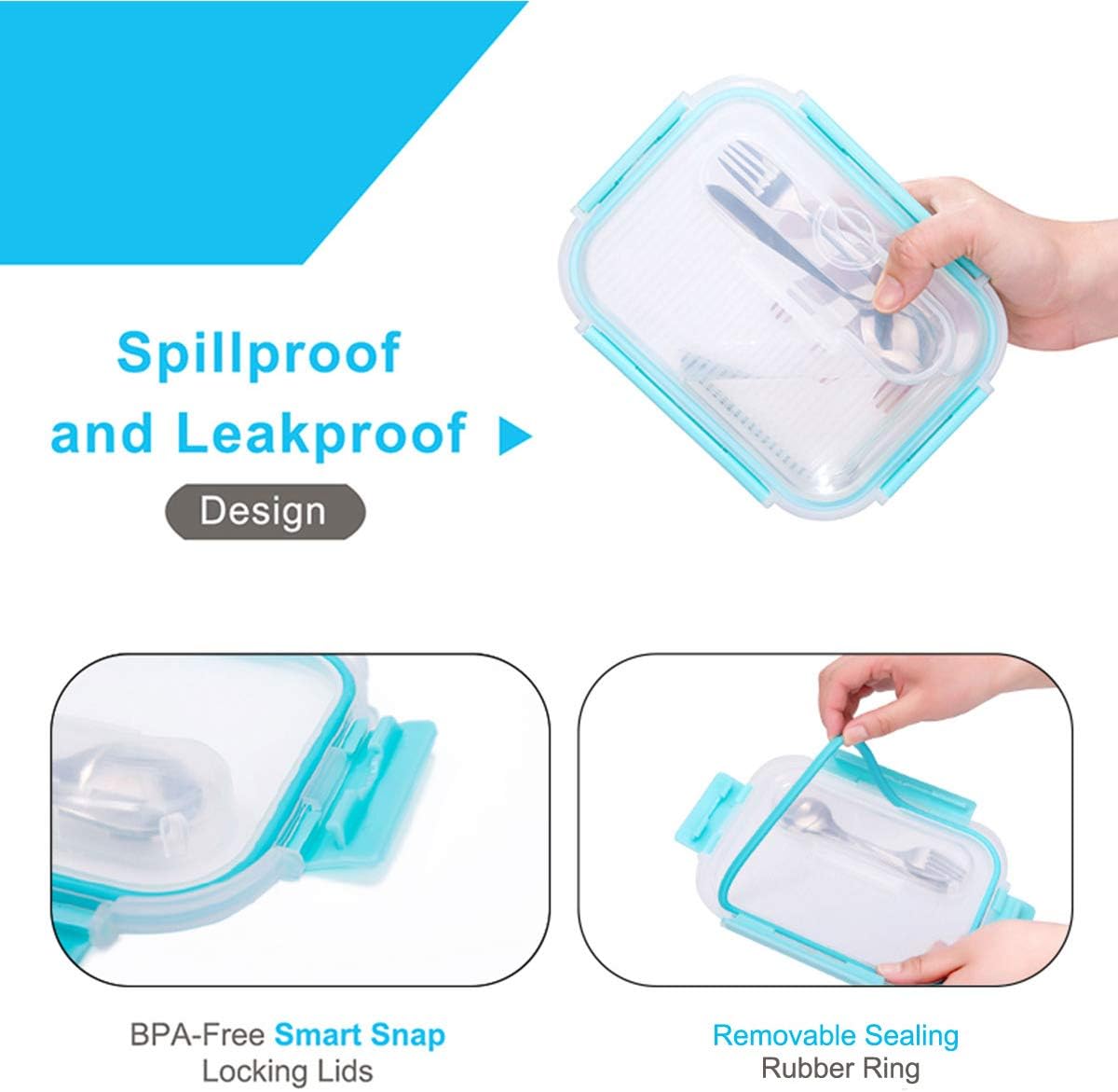 [18 Piece Glass Food Storage Containers with Lids & [3-Pack,36 OZ] Large Glass Food Storage Containers with Locking Lids