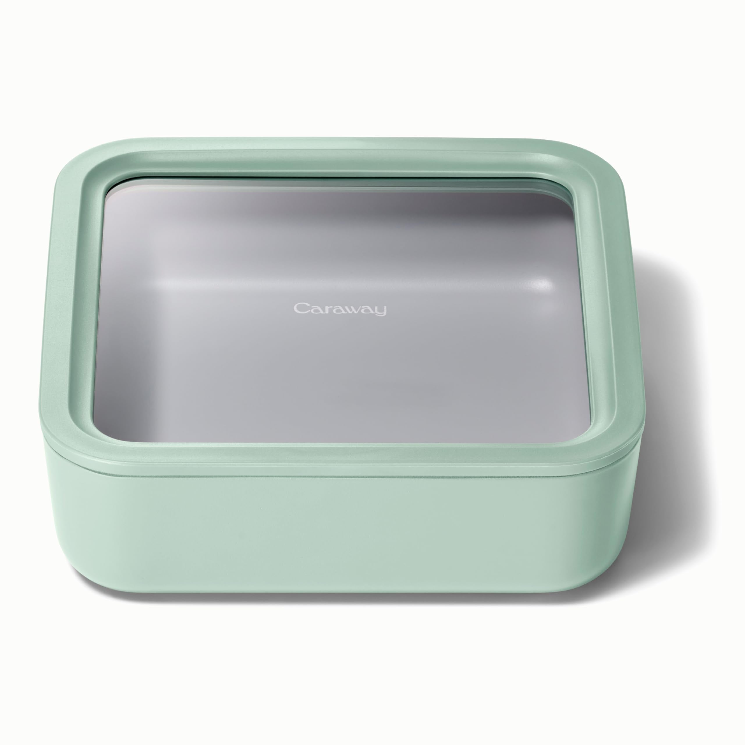 Caraway Glass Food Storage - 6.6 Cup Glass Container - Ceramic Coated Food Container - Non Stick Lunch Box Container with Lids - Dishwasher, Oven, & Microwave Safe - Cream