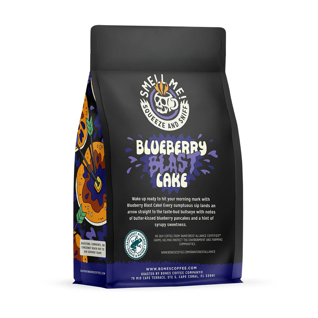 Bones Coffee Company Salty Siren, Sea Salted Caramel Chocolate Flavored Coffee, Medium Roast Low Acid Arabica Beans Compatible with Auto drip and French Press Coffee Maker, 12 Oz Whole Bean