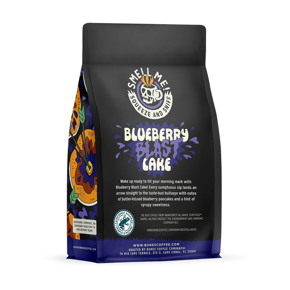 Bones Coffee Company Salty Siren, Sea Salted Caramel Chocolate Flavored Coffee, Medium Roast Low Acid Arabica Beans Compatible with Auto drip and French Press Coffee Maker, 12 Oz Whole Bean