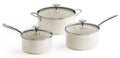 Redchef Cooking Pot Set Induction 5Qt, Saucepan Set 2.5/3.5Qt Nonstick Ceramic Cookware Set, Compatible All Cooktops, Even Heat, Stay-Cool Handles, Oven/Dishwasher Safe, PTFE PFAS Free (Beige)