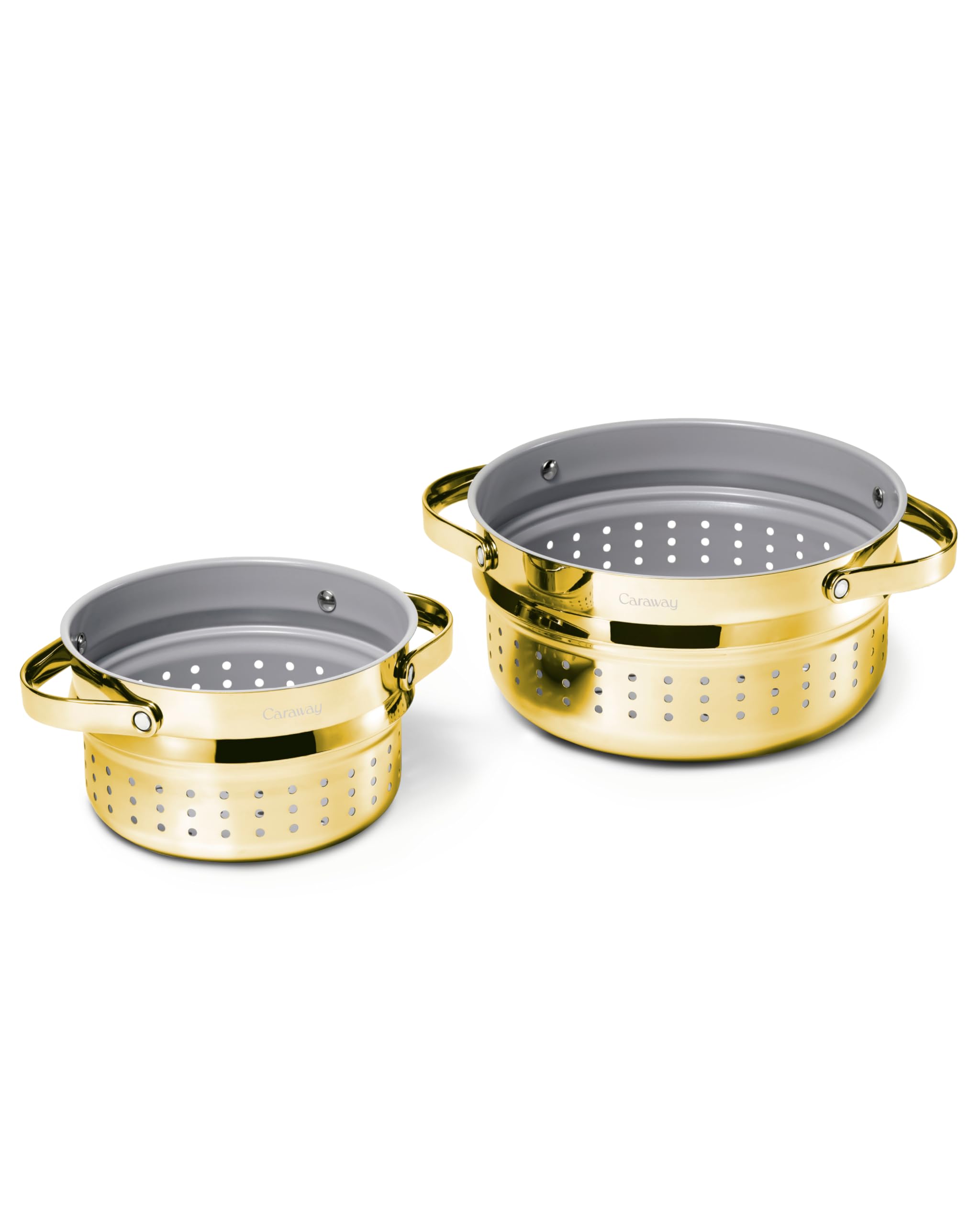 Caraway Steamer - Stainless Steel Steamer with Handles - Non Stick, Non Toxic Coating - Steam Veggies, Seafood, and More - Compatible With Our Dutch Oven or Sauce Pan - Small