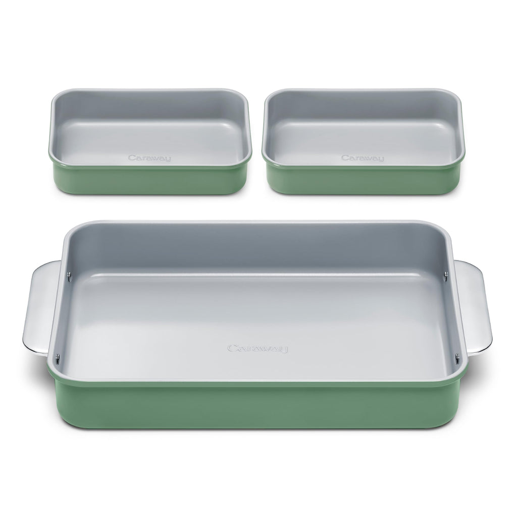 Caraway Non-Stick Ceramic 9”x13” Rectangle Pan - Naturally Slick Ceramic Coating - Non-Toxic, PTFE & PFOA Free - Perfect for Brownies, Lasagnas, and More - Cream