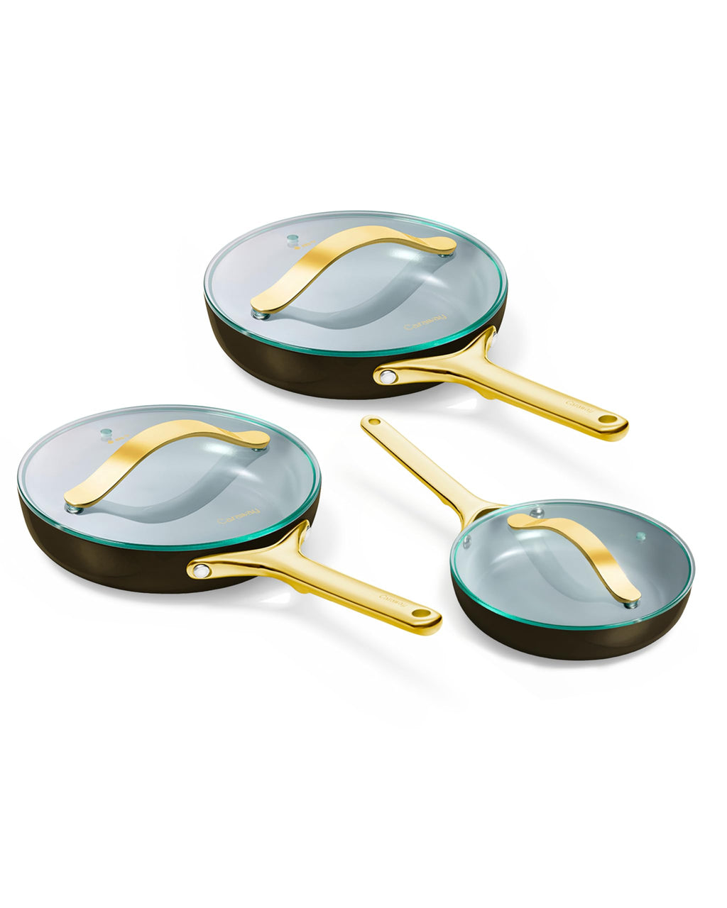 Caraway Nonstick Ceramic Frying Pan With Glass Lid (2.7 qt, 10.5") - Non Toxic, PTFE & PFOA Free - Oven Safe & Compatible with All Stovetops (Gas, Electric & Induction) - Cream