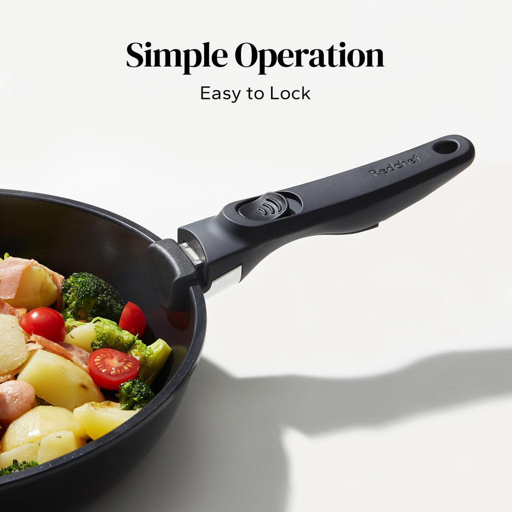 Redchef Removable Handle White - Detachable Handle Cookware Replacement, Universal Cookware Handle, Ideal Replacement for All Cookware
