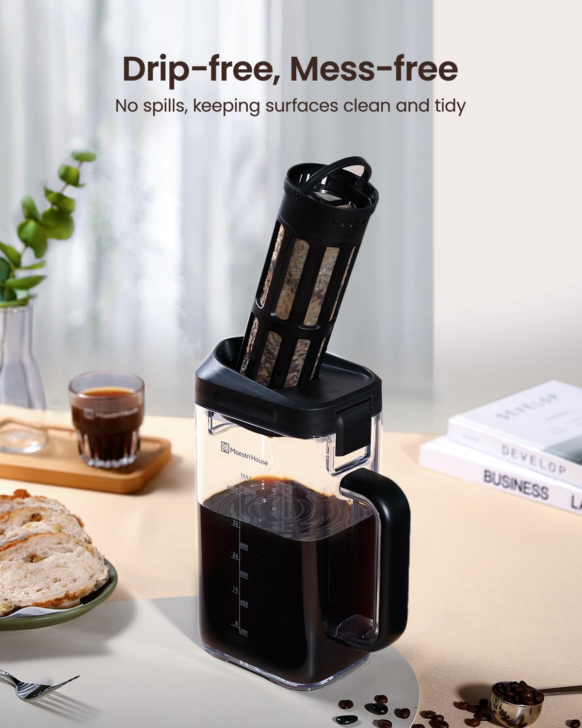 41OZ Cold Brew Coffee Maker & LunaFro Handheld Milk Frother
