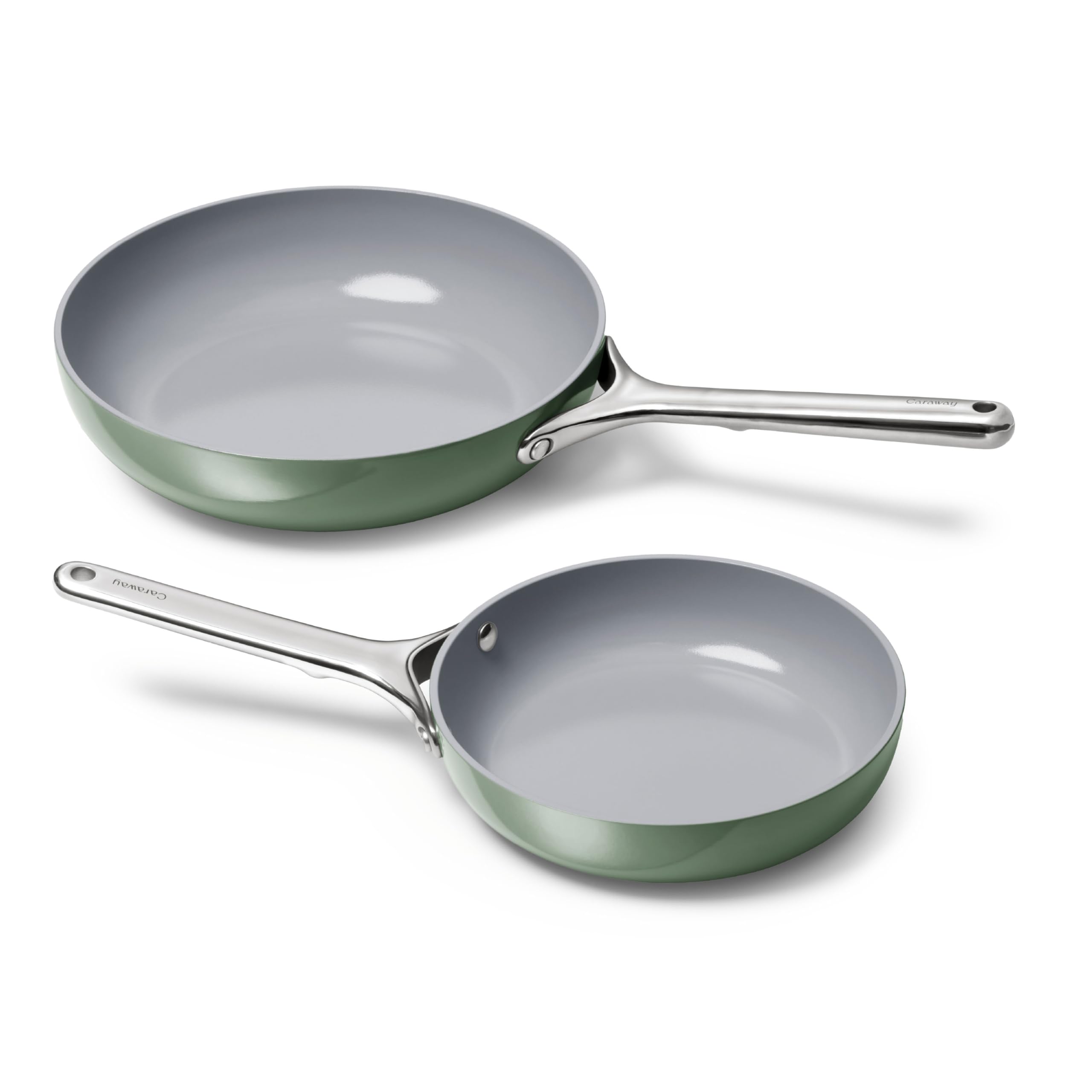 Caraway Nonstick Ceramic Frying Pan (2.7 qt, 10.5") - Non Toxic, PTFE & PFOA Free - Oven Safe & Compatible with All Stovetops (Gas, Electric & Induction) - Cream