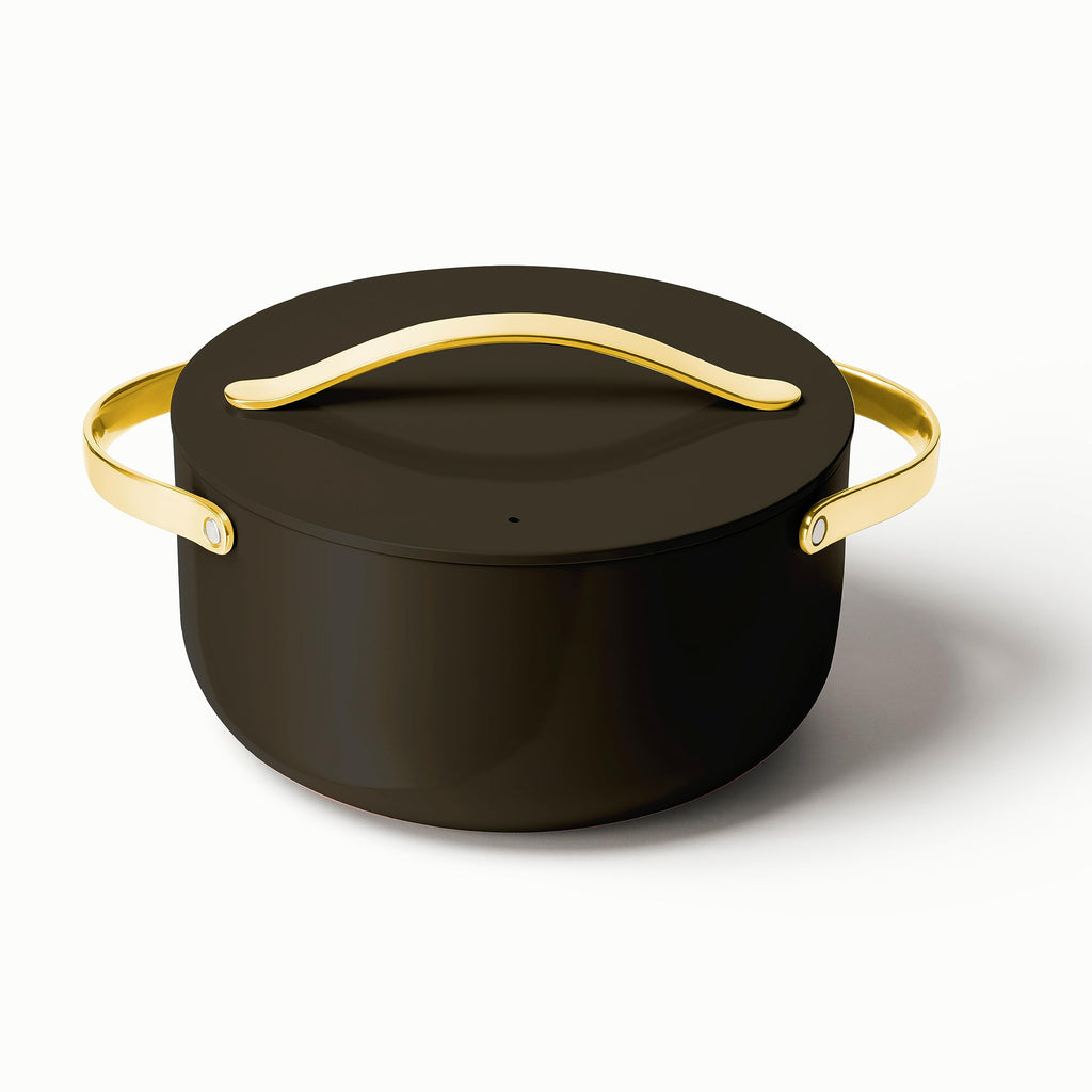 Caraway Dutch Oven Pot with Lid (6.5 qt, 10.5") - Non-Stick Ceramic Coating - Free From Forever Chemicals - Oven Safe & Stovetop Agnostic - Cream