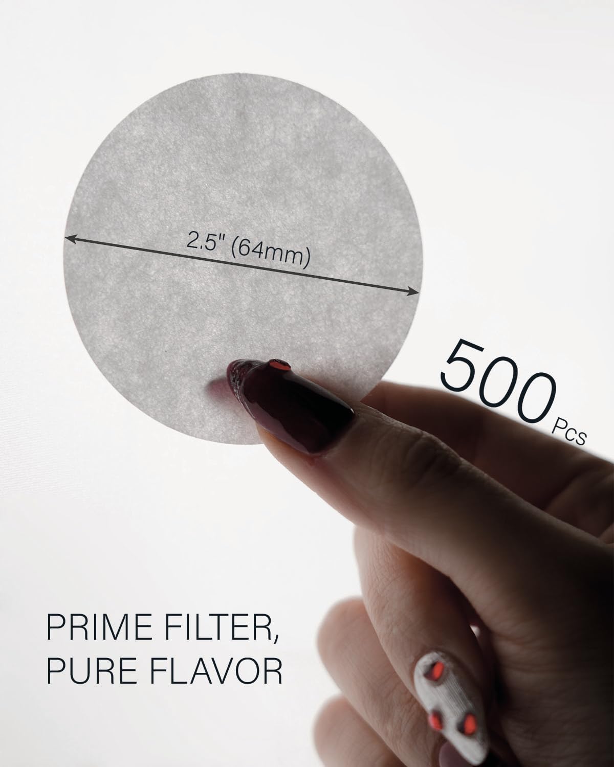 500-Count Replacement Paper Filters - Round Disposable Coffee Filters Paper Compatible with Aeropress Coffee Makers for Brewing Tea and Coffee