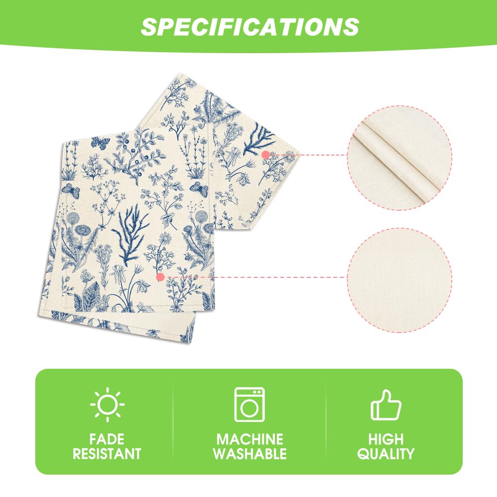 Artoid Mode Wildflowers Floral Spring Table Runner, Seasonal Summer Butterfly Kitchen Dining Table Decoration for Home Party 13x72 Inch