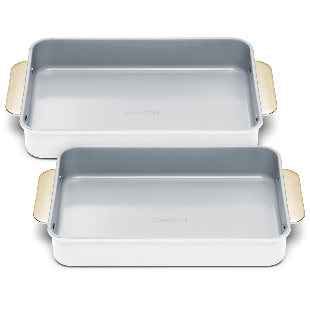 Caraway Non-Stick Ceramic 9”x13” Rectangle Pan - Naturally Slick Ceramic Coating - Non-Toxic, PTFE & PFOA Free - Perfect for Brownies, Lasagnas, and More - Cream
